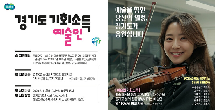 오산시, ‘예술인 기회소득’ 11일부...