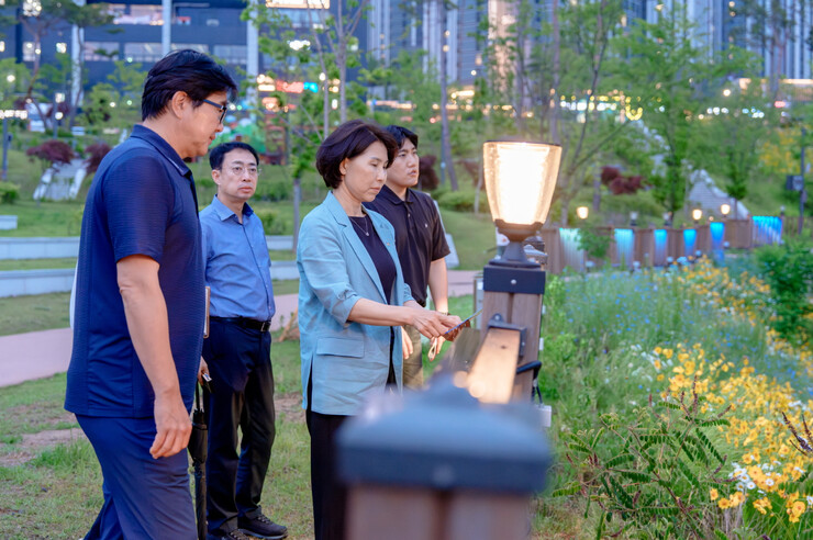 원1저수지 경관조명 점검