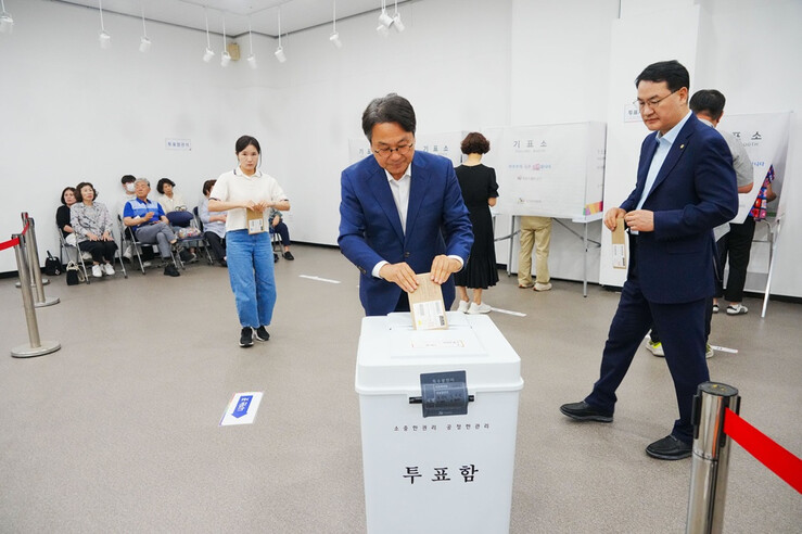 강기정 광주광역시장, 제9회 전국동시지방선거 사전투표 참여