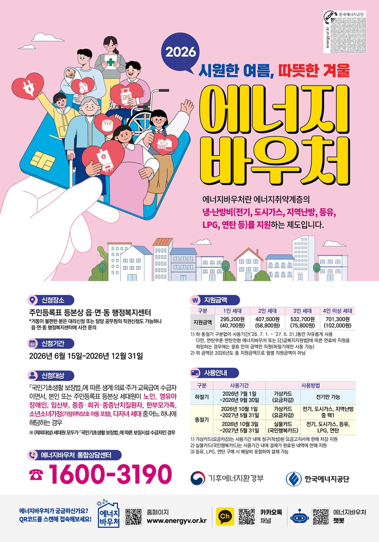김포시, 취약계층에 전기·가스 ‘에너...