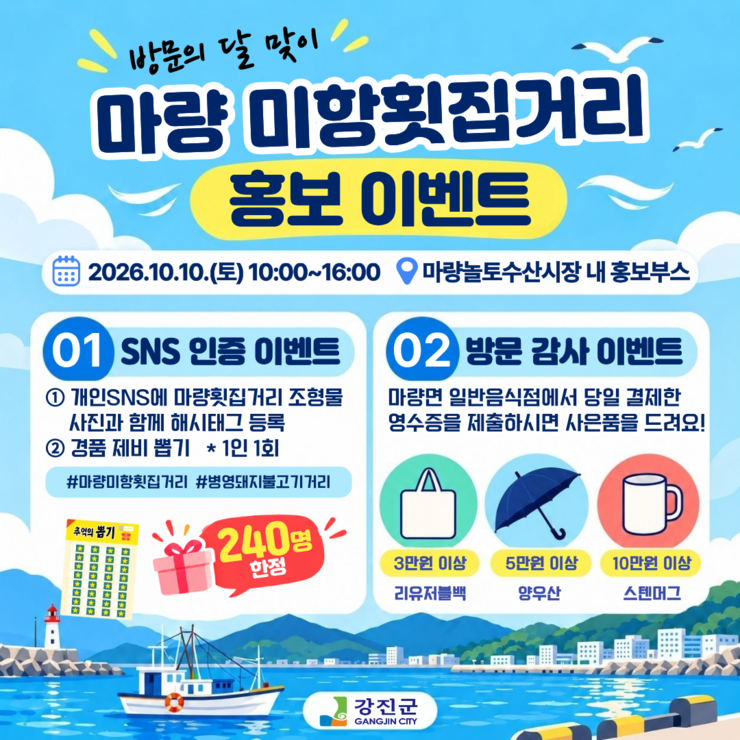 “10월엔 마량으로” 강진군, 미항횟...
